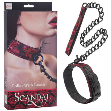 California Exotic Scandal Collar With Leash, Дизайнерский ошейник с поводком