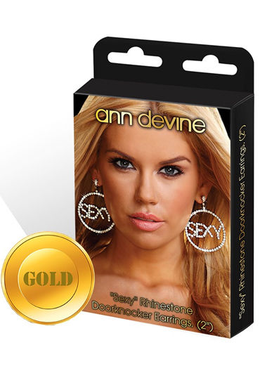 Ann Devine Sexy, золотой, Серьги с игривой надписью
