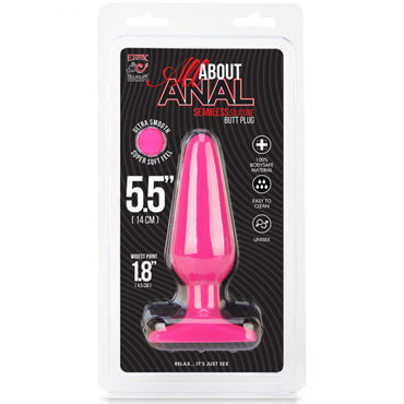 Erotic Fantasy All About Anal Butt Plug, розовый, 12 см - Анальный плаг из ультра бархатистого силикона - купить в секс шопе