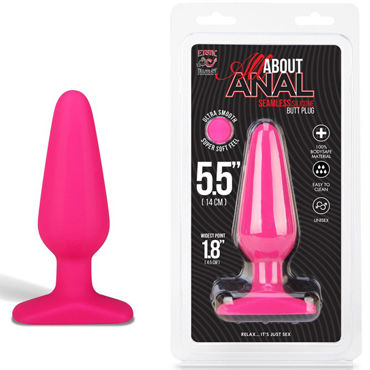 Erotic Fantasy All About Anal Butt Plug, розовый, 12 см, Анальный плаг из ультра бархатистого силикона