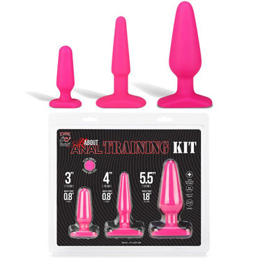 Erotic Fantasy All About Anal Training Kit, розовый, Набор анальных плагов из ультра бархатистого силикона