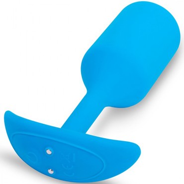 b-Vibe Vibrating Snug Plug 3, голубая - фото, отзывы