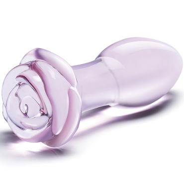Glas Butt Plug 5" Rosebud, розовая - фото, отзывы