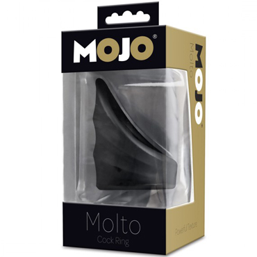 Gopaldas Mojo Molto, черное, Эрекционное кольцо с отростком