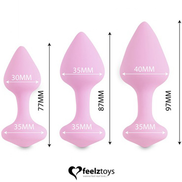 FeelzToys Bibi ButtPlug Set, розовый - фото, отзывы