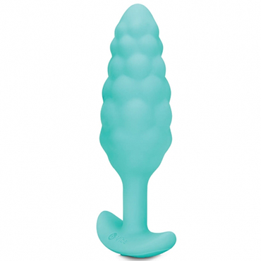 B-vibe Bump Texture Plug, голубой - Анальный плаг с вибрацией и рельефом - купить в секс шопе
