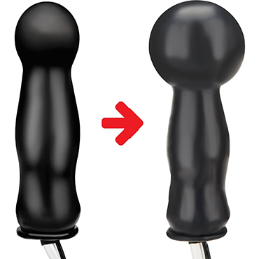 Lux Fetish Inflatable Vibrating Plug, черная, Надувная вибрирующая пробка на пульте ДУ и другие товары Lux Fetish с фото