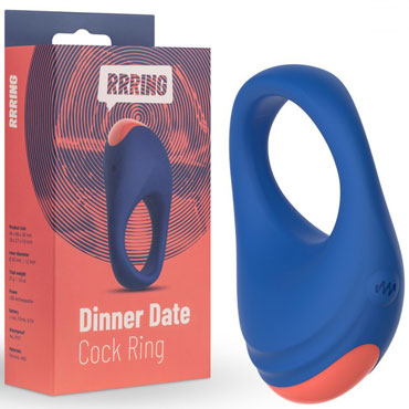 FeelzToys RRRING Dinner Date Cock Ring, синее, Кольцо эрекционное с вибрацией