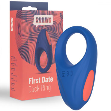 FeelzToys RRRING First Date Cock Ring, синее, Кольцо эрекционное с вибрацией