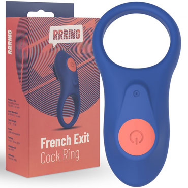 FeelzToys RRRING French Exit Cock Ring, синее, Кольцо эрекционное с вибрацией