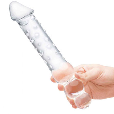 Glas 12" Double Ended Dildo, прозрачный - Двусторонний анально-вагинальный стимулятор - купить в секс шопе