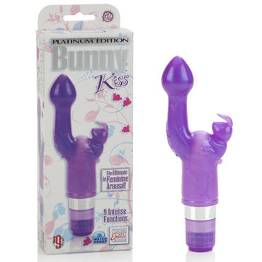California Exotic Platinum Edition Bunny Kiss, фиолетовый, Вибратор с клиторальным стимулятором