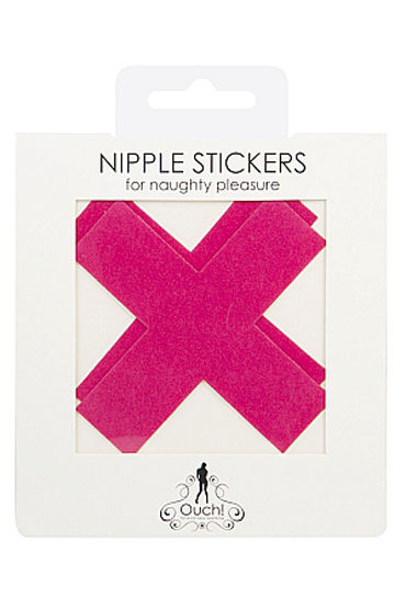 Shots Toys Nipple Sticker Cross, розовые - фото, отзывы