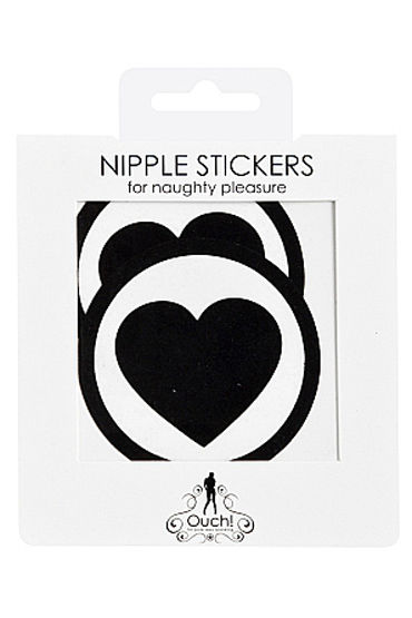 Shots Toys Nipple Sticker Round Hearts, черные - фото, отзывы