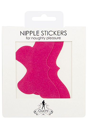 Shots Toys Nipple Sticker Butterfly, розовые - фото, отзывы