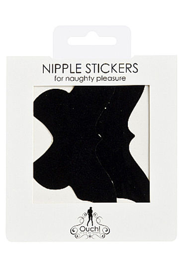 Shots Toys Nipple Sticker Butterfly, черные - фото, отзывы