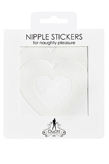 Shots Toys Nipple Sticker Open Hearts, белые - фото, отзывы