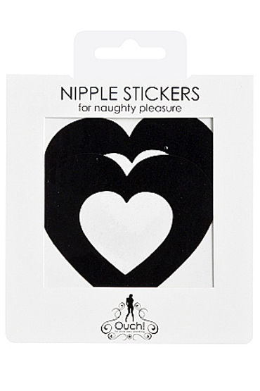 Shots Toys Nipple Sticker Open Hearts, черные - фото, отзывы