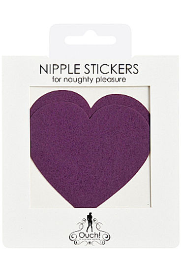 Shots Toys Nipple Sticker Hearts, фиолетовые - фото, отзывы