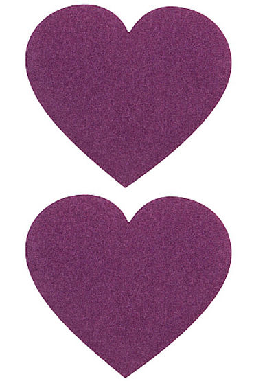 Shots Toys Nipple Sticker Hearts, фиолетовые, Пэстисы в форме сердечек
