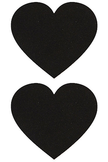 Shots Toys Nipple Sticker Hearts, черные, Пэстисы в форме сердечек