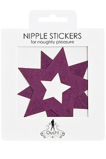 Shots Toys Nipple Sticker Stars, фиолетовые - фото, отзывы