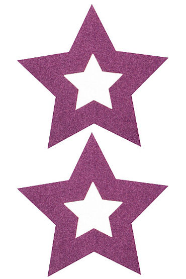 Shots Toys Nipple Sticker Stars, фиолетовые, Пэстисы в форме звездочек