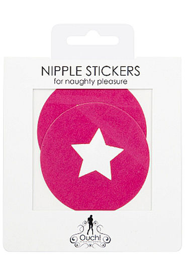 Shots Toys Nipple Sticker Round Open Stars, розовые - фото, отзывы