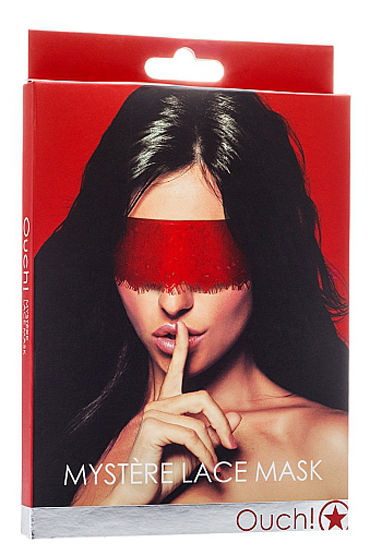 Shots Toys Mystere Lace Mask, красная - Кружевная маска на глаза - купить в секс шопе