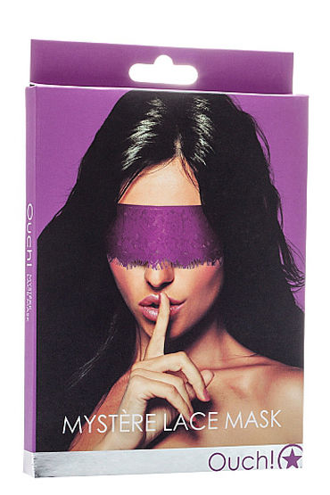 Shots Toys Mystere Lace Mask, фиолетовая - Кружевная маска на глаза - купить в секс шопе