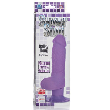 California Exotic Shower Stud Ballsy Dong, фиолетовый - Вибратор реалистичной формы - купить в секс шопе
