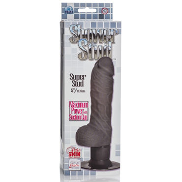 California Exotic Shower Stud Super Stud, черный - Вибратор реалистичной формы - купить в секс шопе