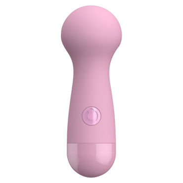 Toy Joy Cara Small Wand Massager, розовый, Компактный вибромассажер с круглой головкой