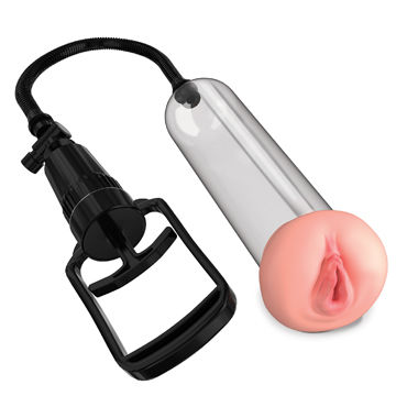 Pipedream Pump Worx Beginners Pussy Pump - Вакуумная помпа с мастурбатором, для начинающих - купить в секс шопе