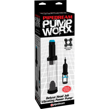 Pipedream Pump Worx Deluxe Head Job Vibrating Pump, Вакуумная помпа с вибрацией