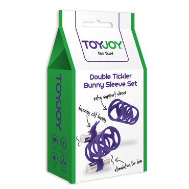 Toy Joy Double Tickler Sleeve Set, фиолетовый, Набор из двух насадок на пенис и другие товары Toy Joy с фото