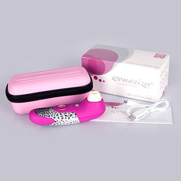 Womanizer W100, розовый/леопардовый, Вакуумный стимулятор клитора и другие товары Womanizer с фото