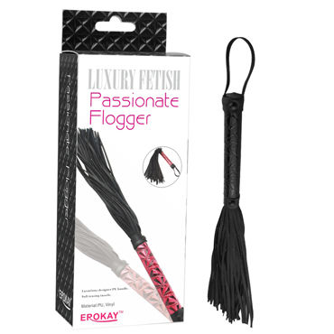 Erokay Passionate Flogger, черная, Многохвостая плеть