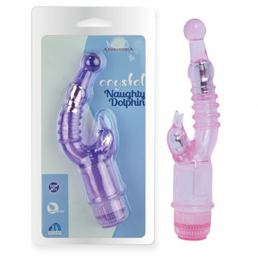 Howells Aphrodisia Crystal Stimulator Naughty Dolphin, розовый, Вибратор с клиторальным стимулятором