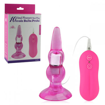 Howells Aphrodisia Anal Pleasure Butt Plug Bulbs Probe, розовый, Анальный вибростимулятор