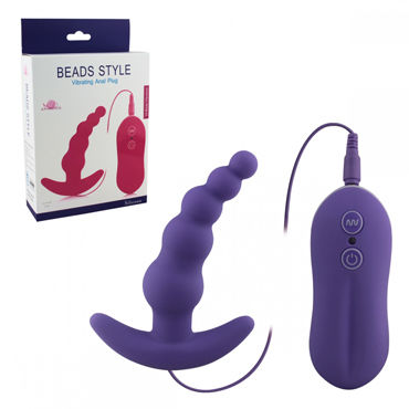 Howells Aphrodisia Beads Style Vibrating Anal Plug, фиолетовый, Анальная втулка