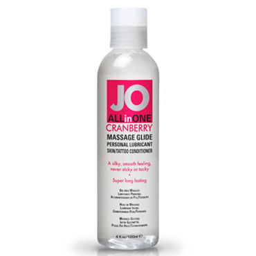 JO All-In-One Massage Oil Cranberry, 120мл, Массажный гель-масло с ароматом клюквы