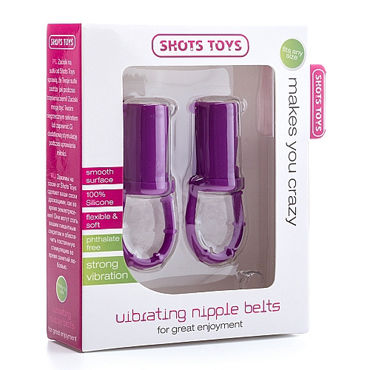 Shots Toys Vibrating Nipple Belts, фиолетовый - фото, отзывы