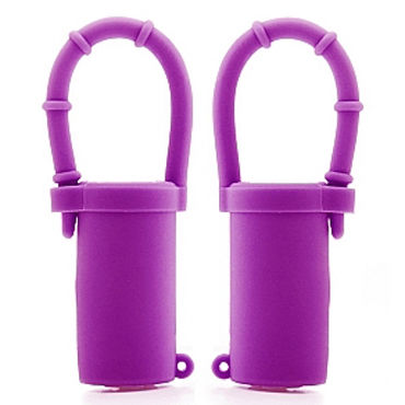 Shots Toys Vibrating Nipple Belts, фиолетовый, Вибростимуляторы груди