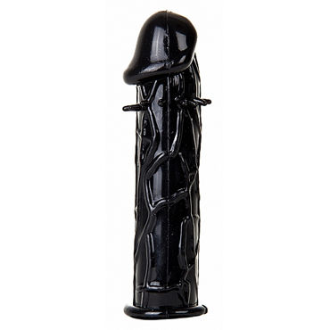 Shots Toys Realistic Penis Extension, черная, Насадка на пенис реалистичной формы