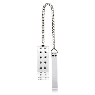 Shots Toys Bad Romance Translucent Slave Collar with Metal Nails, белый, Ошейник с поводком, декорирован заклепками