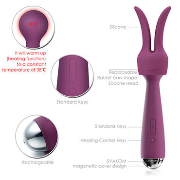 Svakom Emma, фиолетовый - Вибростимулятор с функцией нагрева - купить в секс шопе