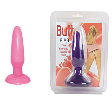 Baile Butt Blug 3,7 см, розовая, Анальная пробка