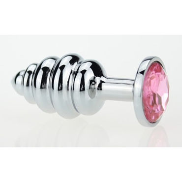 Luxurious Tail Анальная пробка фигурная с розовым стразом, серебристая, Металлическая