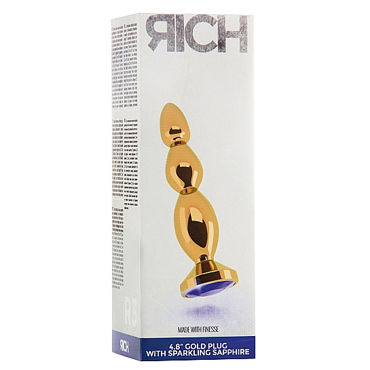 Shots toys Rich Gold Plug Purple Sapphire R3 - Анальная пробка со стразом - купить в секс шопе